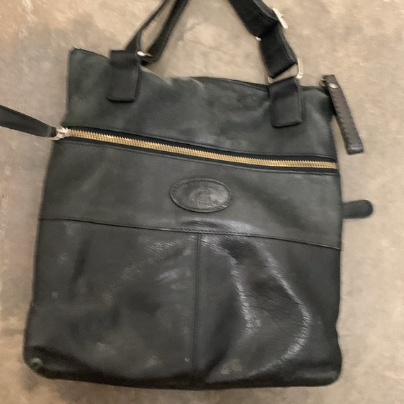 Black Leather  Crossbody Bag - Picture 3 of 3